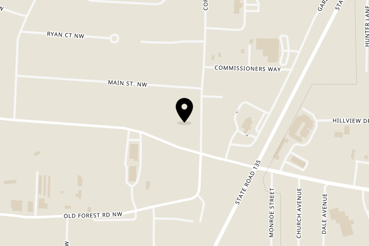 Map showing the location of Rancho Alegre - Restaurante y tienda on 1345 Corydon Ramsey Rd NW #108 in Corydon